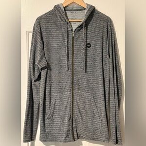 EUC‼️RVCA Heather Gray Full-Zip Hoodie –Lightweight Knit Sweatshirt Men’s Size L